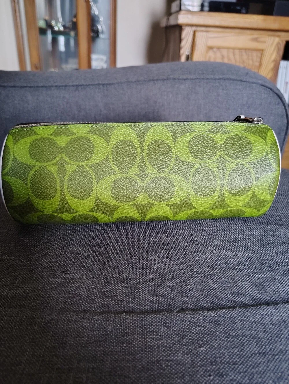 Green Coach Signature C Makeup Brush Holder